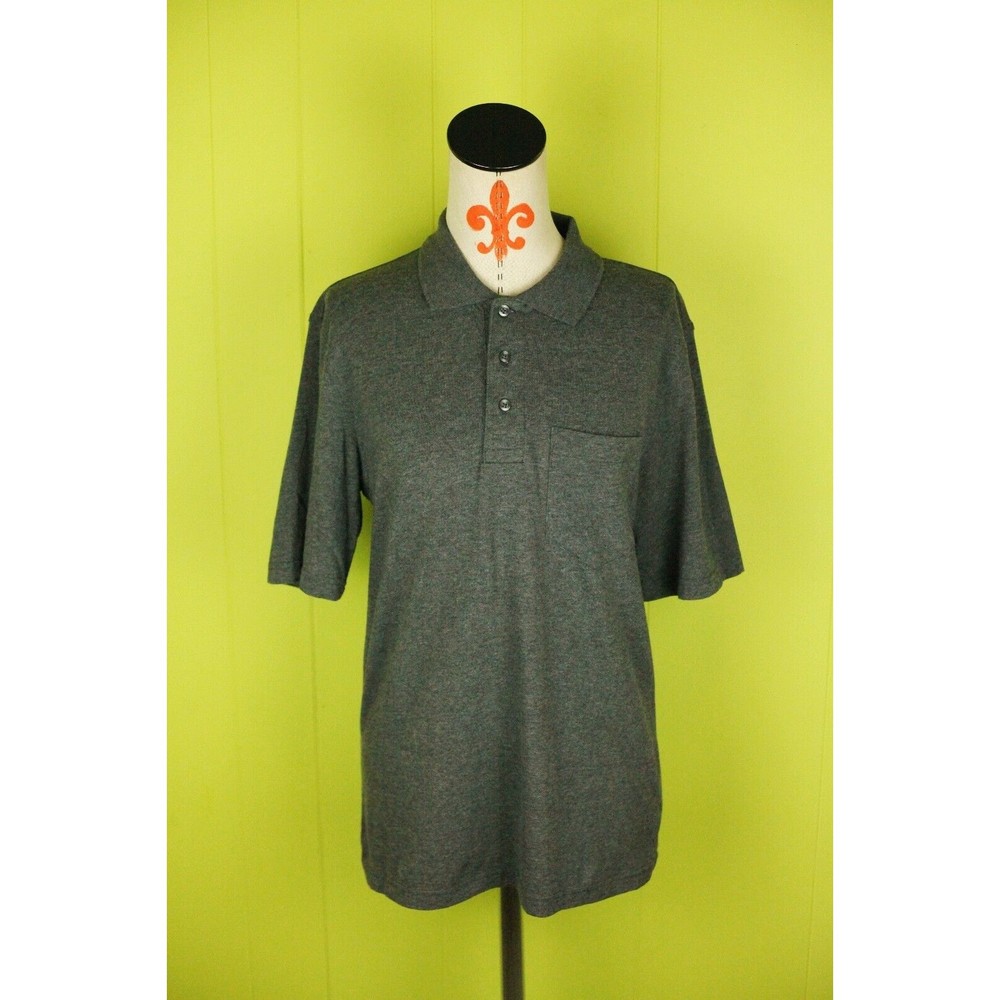 George Mens Sz S 34-36 Classic Casual Short Sleeve Polo Shirt Gray EUC